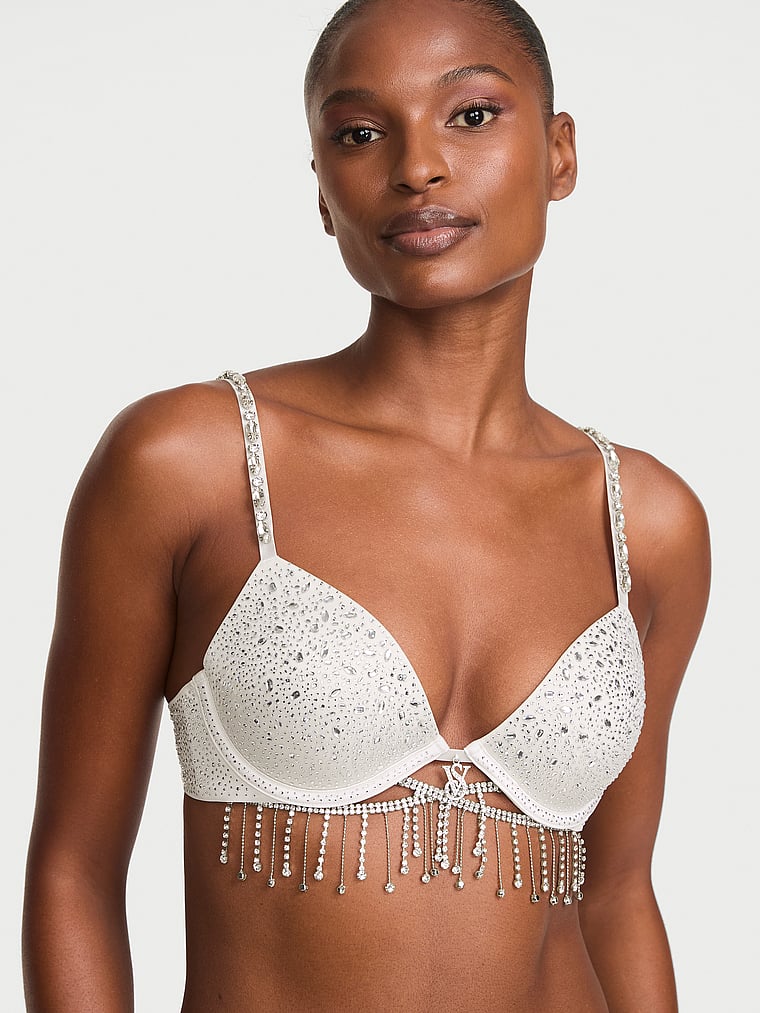 Victoria's Secret, Very Sexy Very Sexy Shine Fantasy Bra, Delfin Grey, onModelSide, 3 of 4