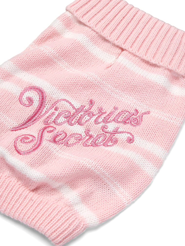 Victoria's Secret, Victoria's Secret Pet Sweater, VS Script W/ Pink Stripes, onModelSide, 3 of 4