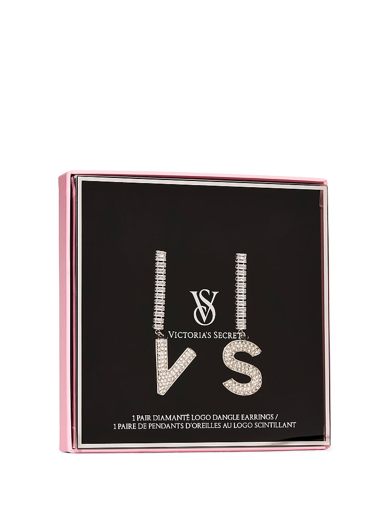 Pavé Shine Logo Dangle Earrings
