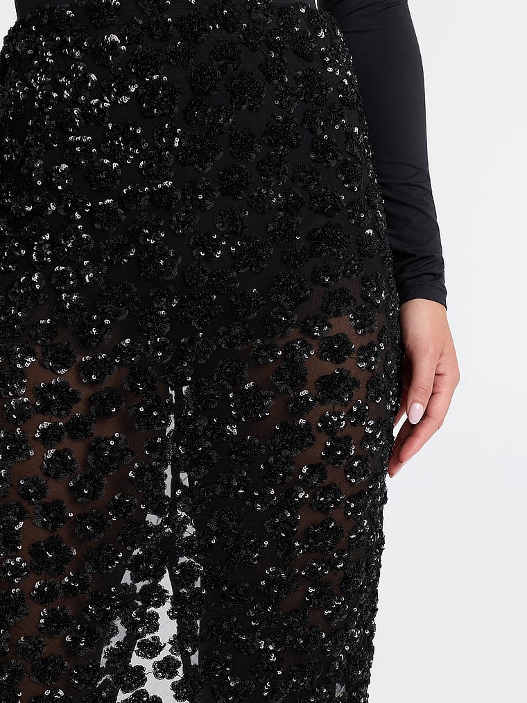 Sienna Sheer Sequin Midi Skirt