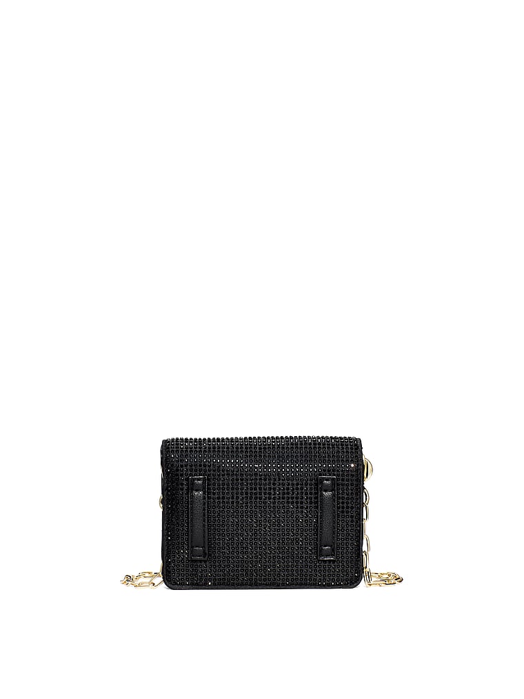 Victoria's Secret, Victoria's Secret Diamanté Convertible Chain Wallet, Black Diamante, onModelBack, 2 of 4
