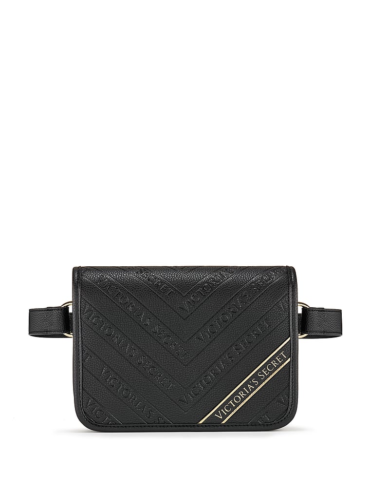 VictoriasSecret Logo Stripe Flap Belt Bag. 1