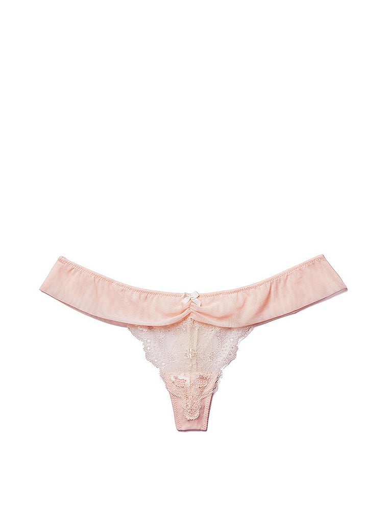 Victoria's Secret, Adore Me Clairabelle Thong Panty, Bridal Blush, offModelBack, 1 of 1