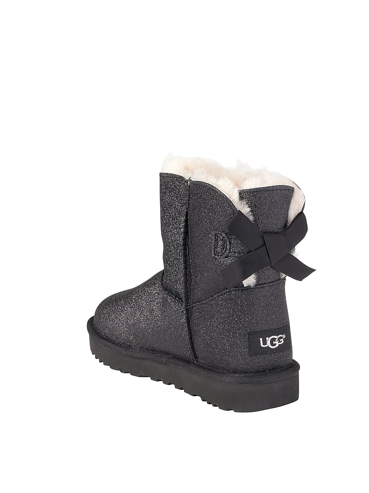 black sparkle uggs with bows