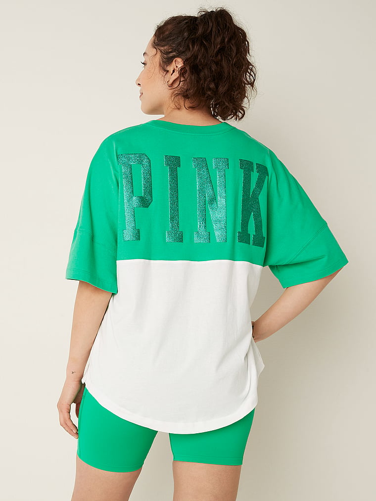 Varsity Short Sleeve Crew Tee - PINK