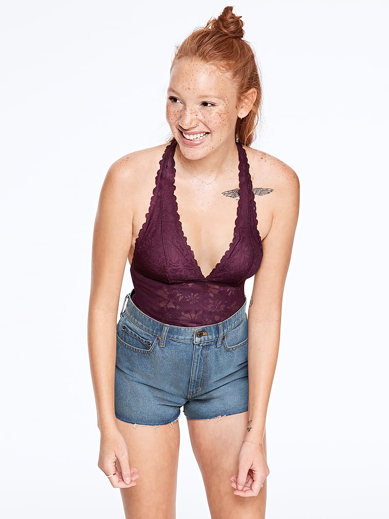 VictoriasSecret Online Exclusive! Lace Halter Bodysuit . 2