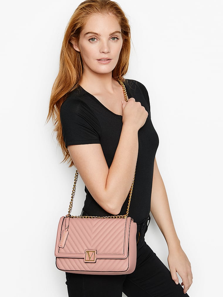 Victoria Medium Shoulder Bag (Rose/Gris) - Accessories - beauty