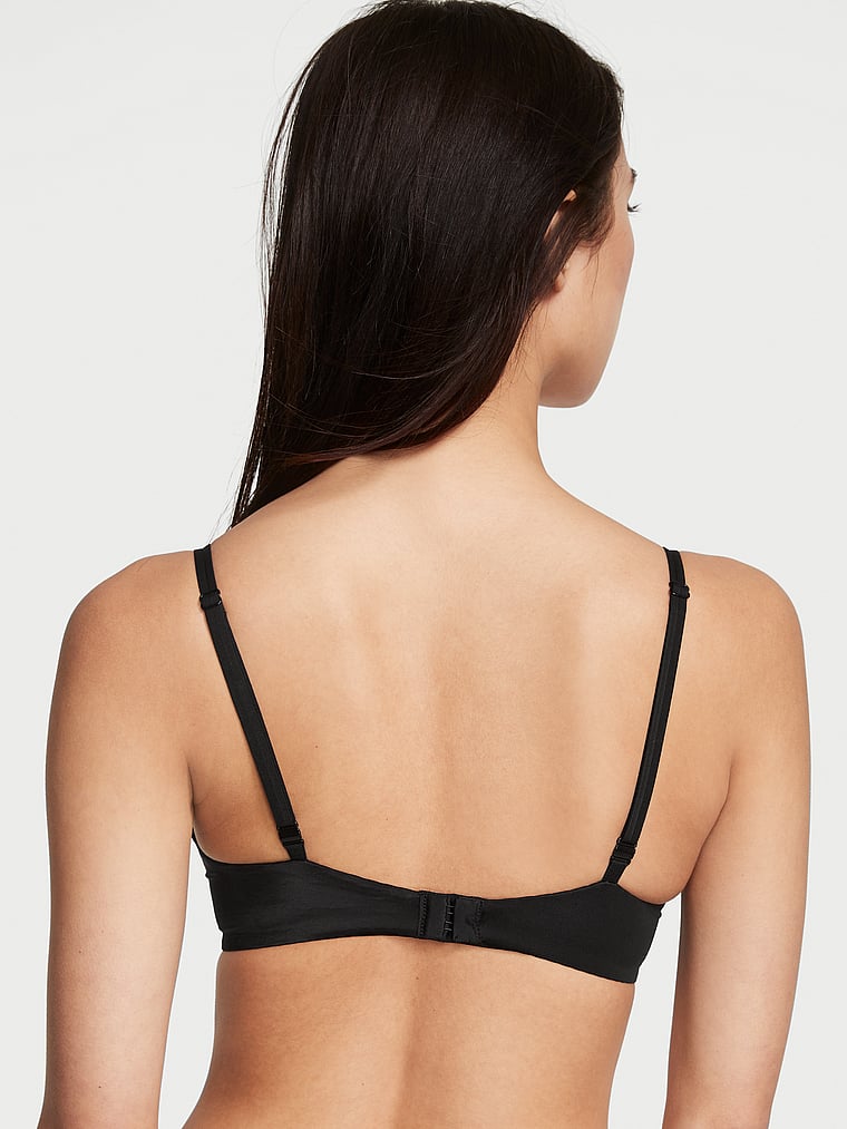 Victoria's Secret, Very Sexy Shine Strap Lace Push-Up Bra, Black, onModelBack, 2 of 6 Ame is 5'10" and wears 34B or Small