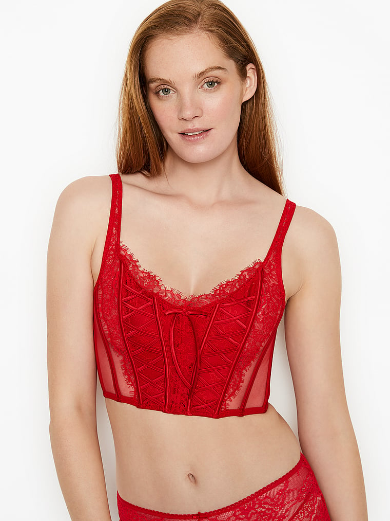 Unlined Lace-Up Corset Top