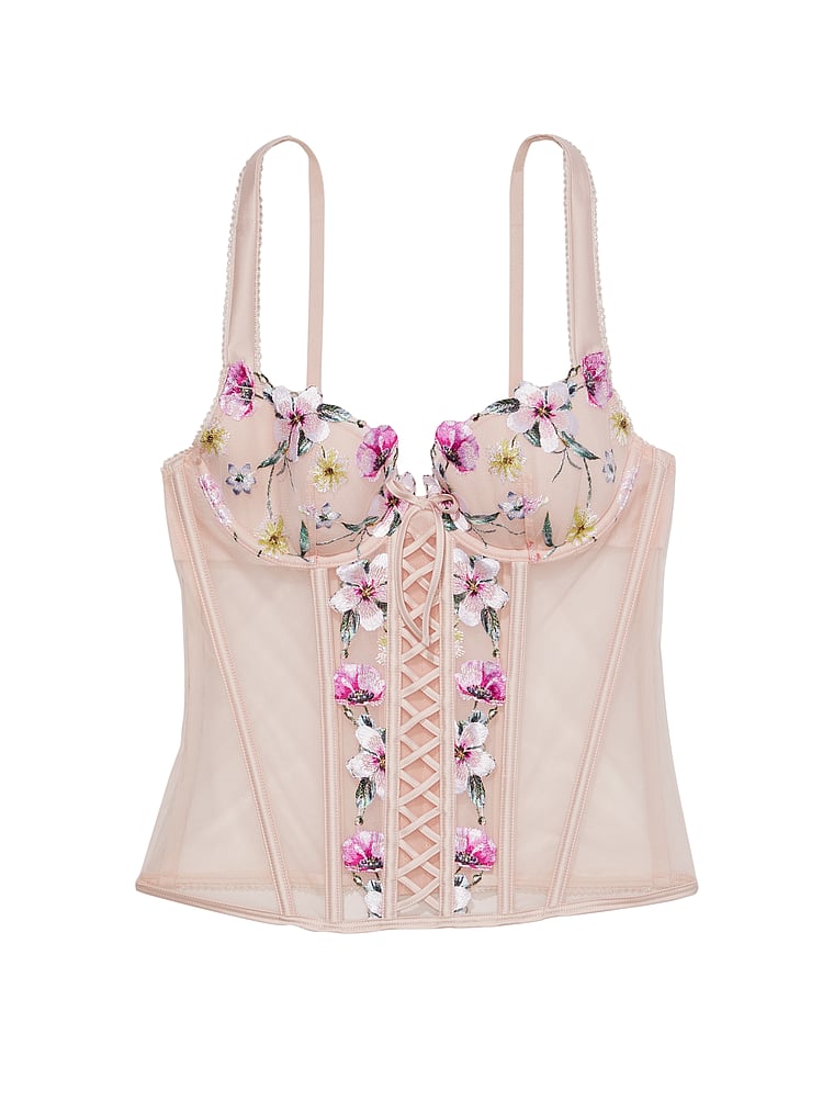 Floral Embroidered Lace Corset Top ...