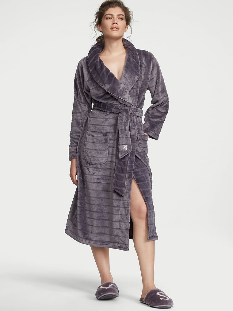 Buy Plush Striped Long Robe, - Order undefined online - Victoria's ...