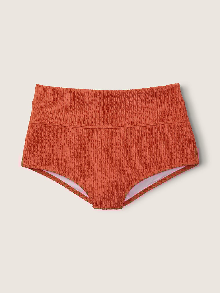 Crinkle High-Waist Shortie Bikini Bottom