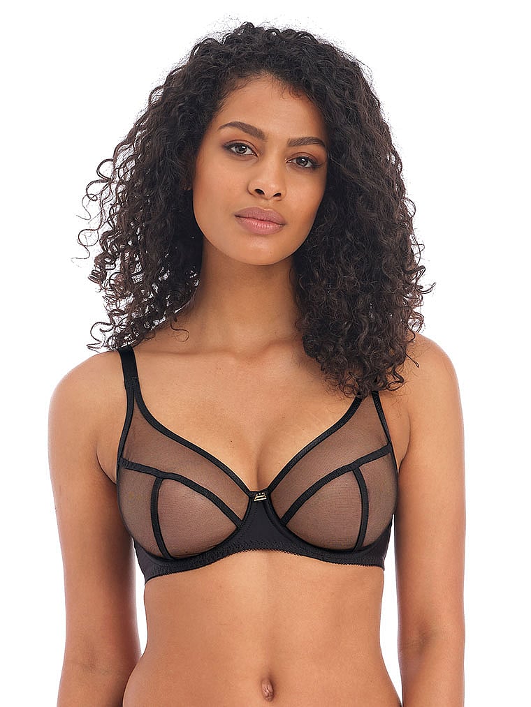 Victoria's Secret, Freya Snapshot Underwire High Apex Bra, Noir, onModelFront, 1 of 4