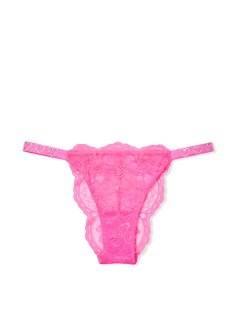 Heart Shine Strap Lace Brazilian Panty - Victoria's Secret