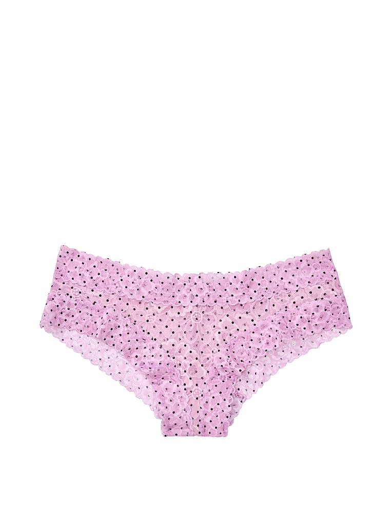 New VICTORIA'S SECRET PINK Lavender Pink Floral Lace Cheekster Panties