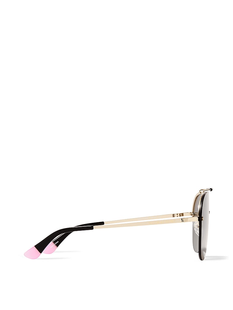 VictoriasSecret Rimless Brow-bar Aviator Sunglasses. 3