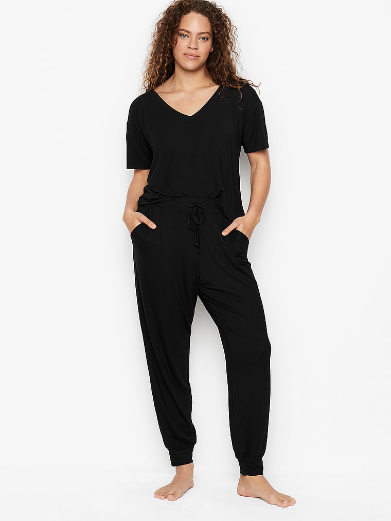 Modal V-neck \u0026 Jogger PJ Set - Victoria 