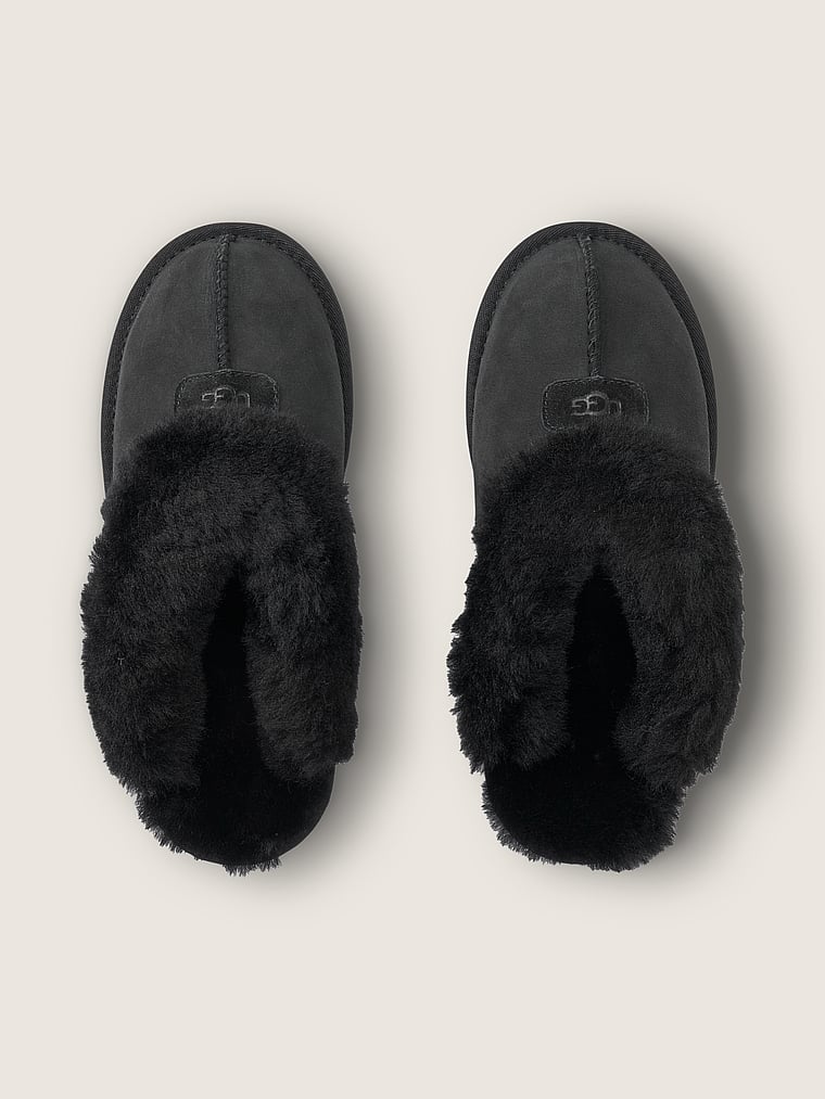 UGG® Coquette Slippers, Black, offModelBack, 2 of 3