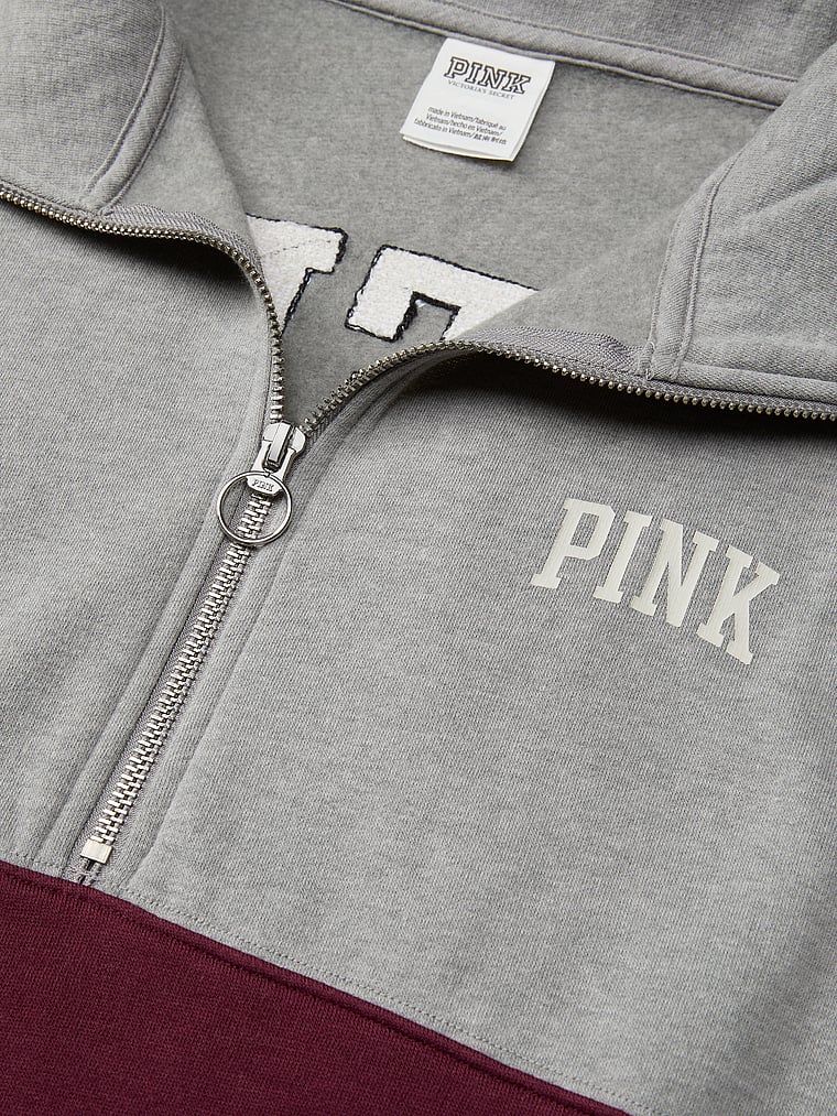 pink half zip up