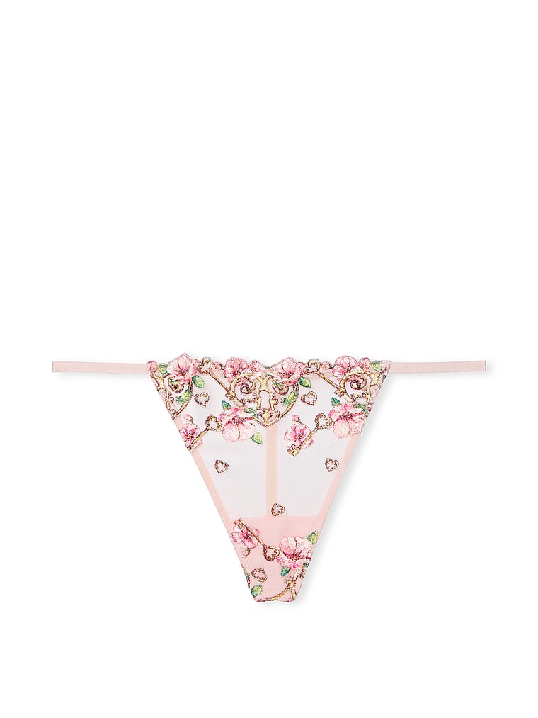 Floral Heart Embroidery V-String Panty - Panties - Victoria's Secret