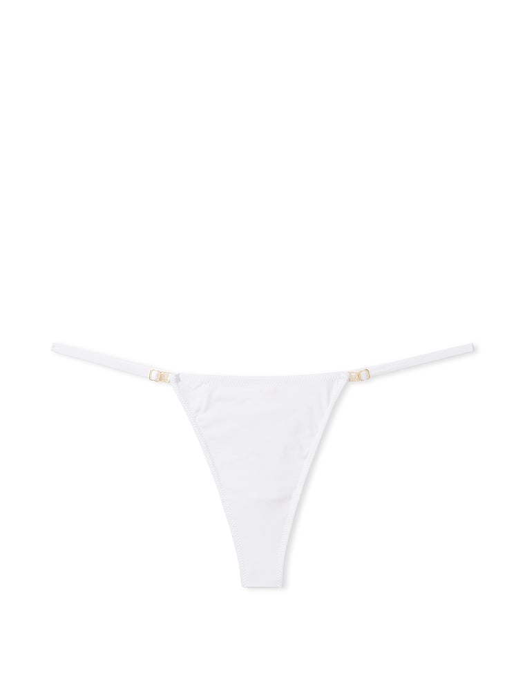 Victoria's Secret, Love Cloud Smooth Adjustable Thong Panty, VS White, offModelFront, 3 of 3