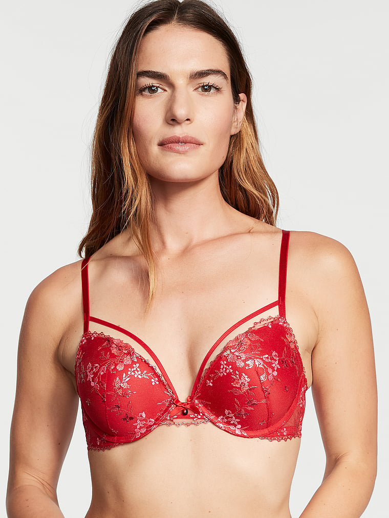 VICTORIA'S SECRET VERY SEXY So Obsessed Red Push-Up Bra 34C 36B