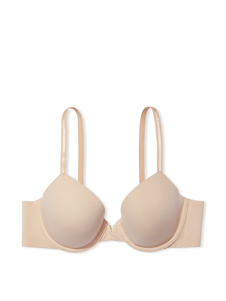 Victoria's Secret, Love Cloud Smooth Lightly Lined Full-Coverage Bra, Marzipan, offModelFront, 4 of 5