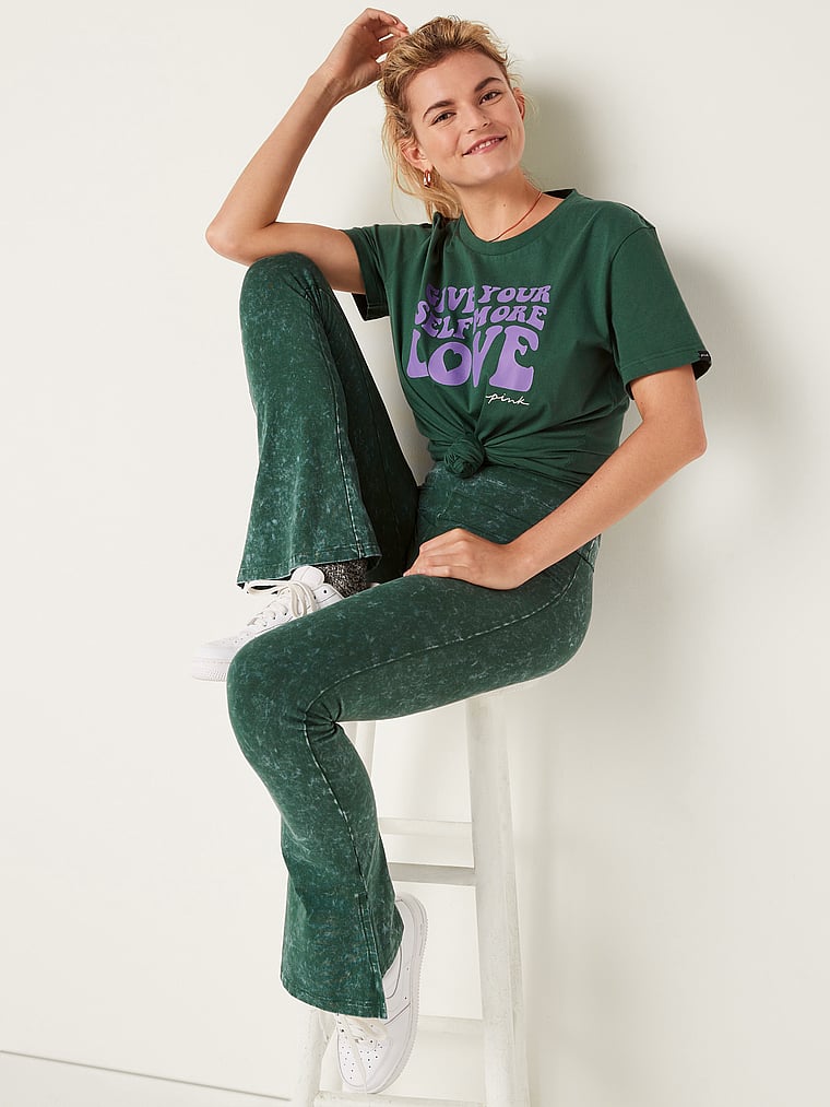 Pink Fold Over Yoga Pants