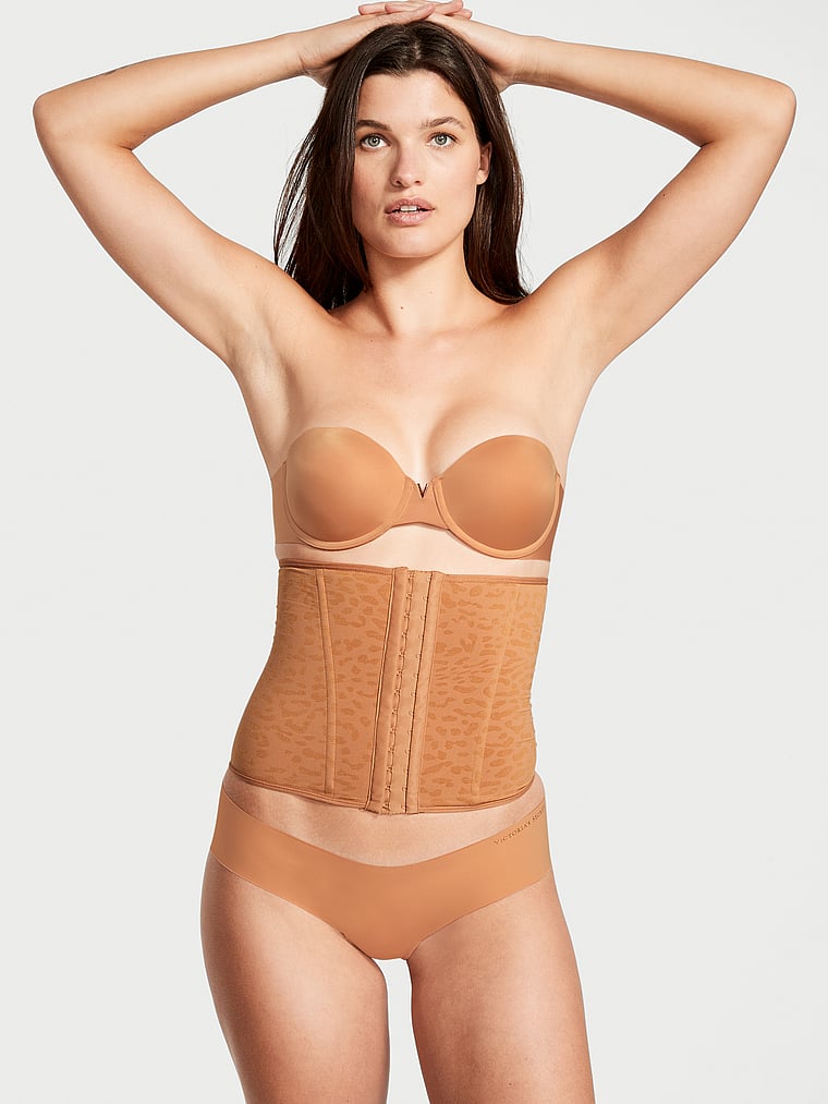 Victoria's Secret, Victoria's Secret Waist Slimming Corset, Beige, onModelFront, 1 of 4