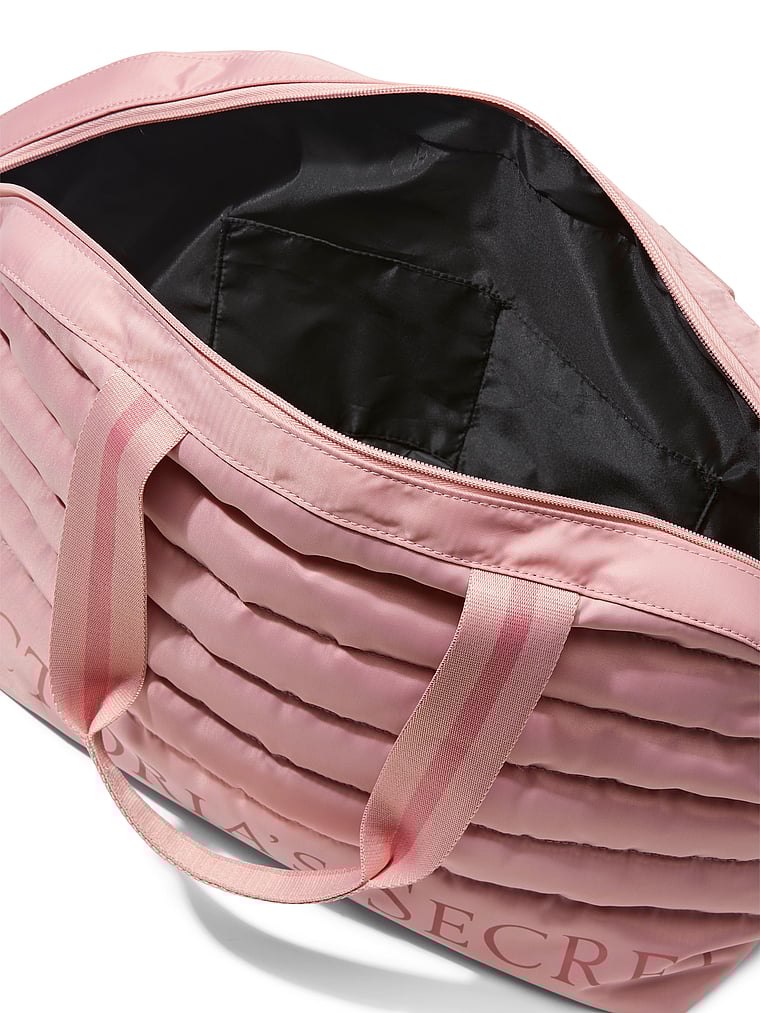 victoria secret pink quilted duffle bag