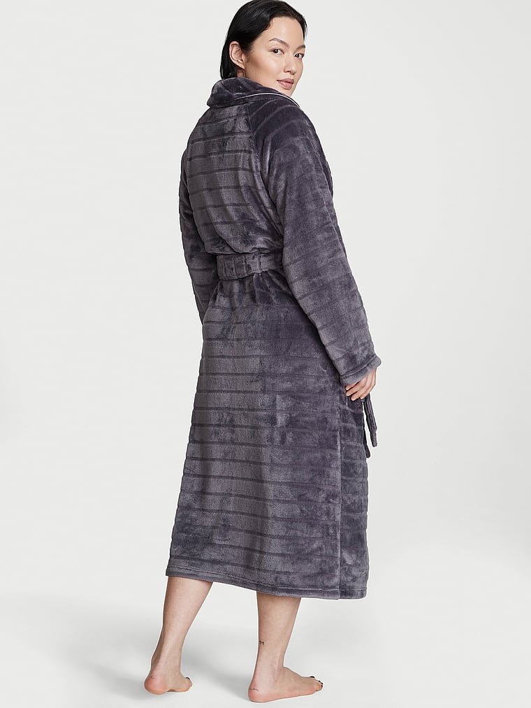 Buy Plush Striped Long Robe, - Order undefined online - Victoria's ...