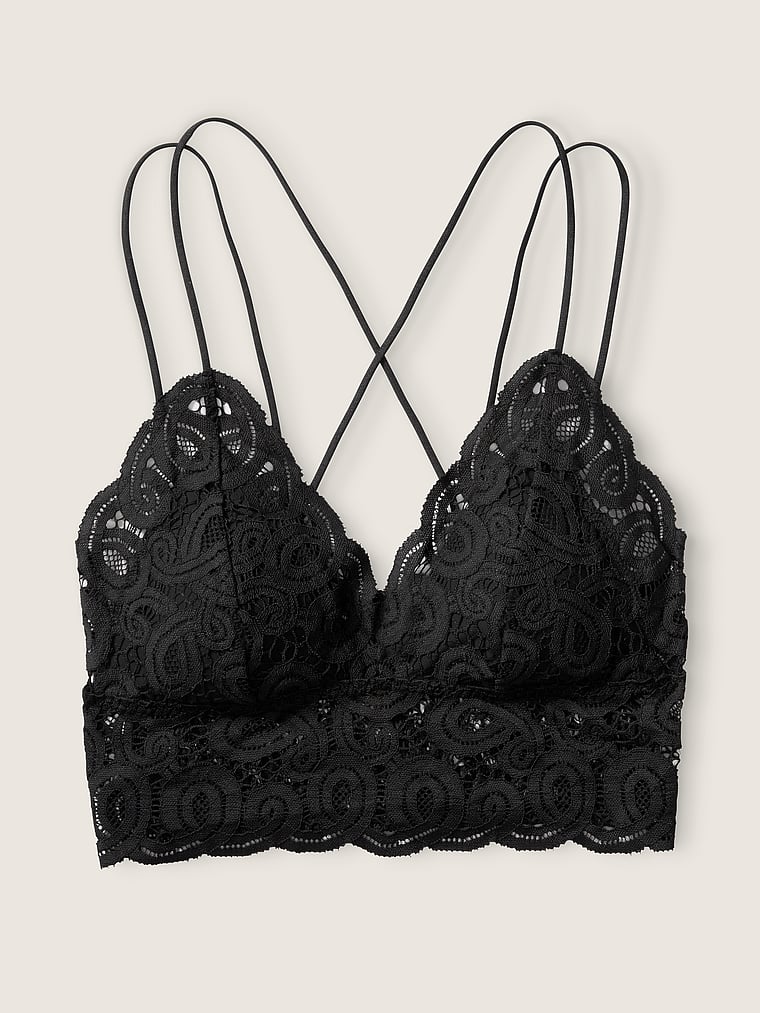 Crochet lace bralette pink Clearance