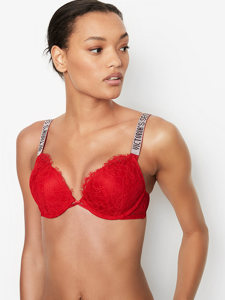 Bombshell Add-2-Cups Lace Shine Strap Push-Up Bra