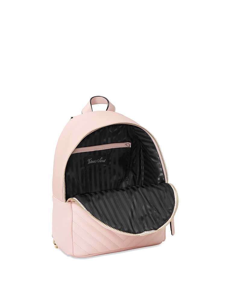 VictoriasSecret Studded V-Quilt Small City Backpack. 2