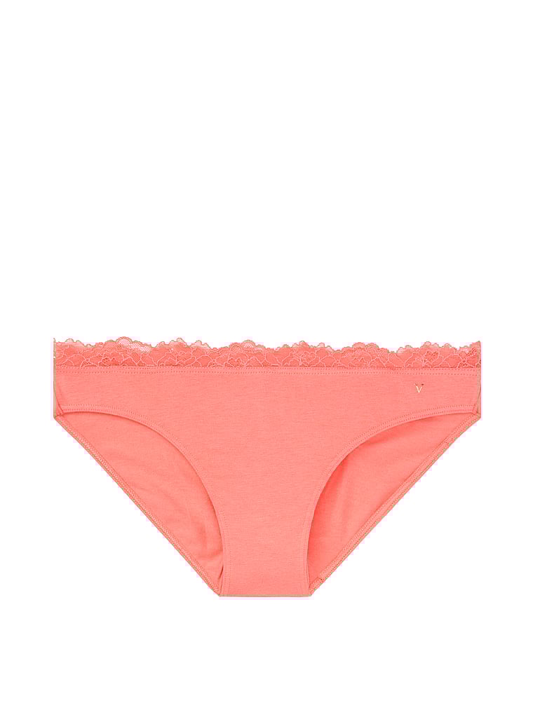 VictoriasSecret Cotton Lace Trim Bikini Panty 111711064SHQ