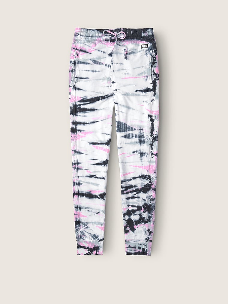 PINK Cotton High-Waist Joggers, offModelFront, 4 of 4
