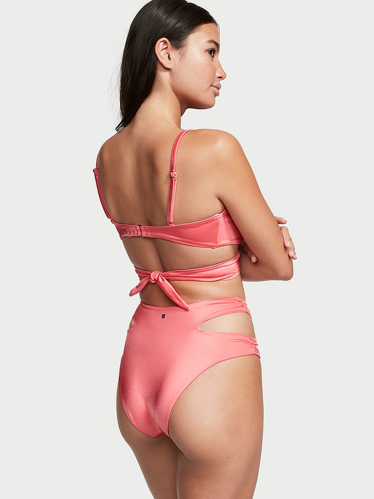 Wrap High-Waist Cheeky Bikini Bottom 