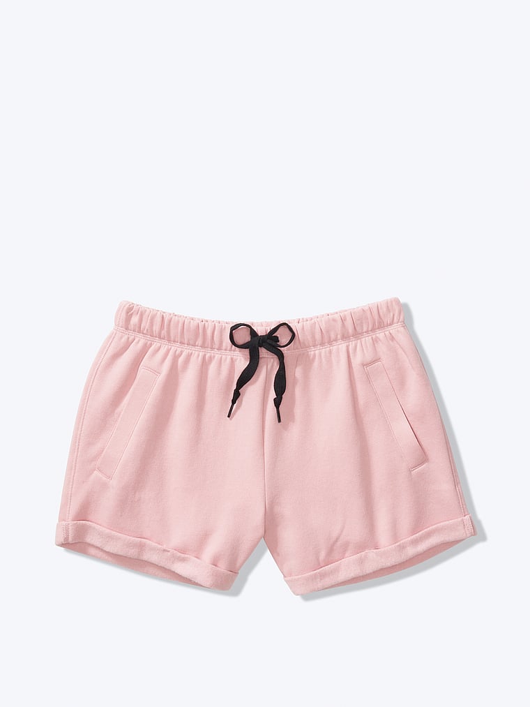 PINK 4.25" Rolled-Hem Sweat Shorts, offModelFront, 2 of 3