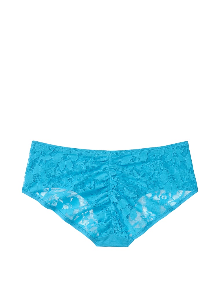 VictoriasSecret Stretch Cotton Lace Ruchedback Hiphugger Panty