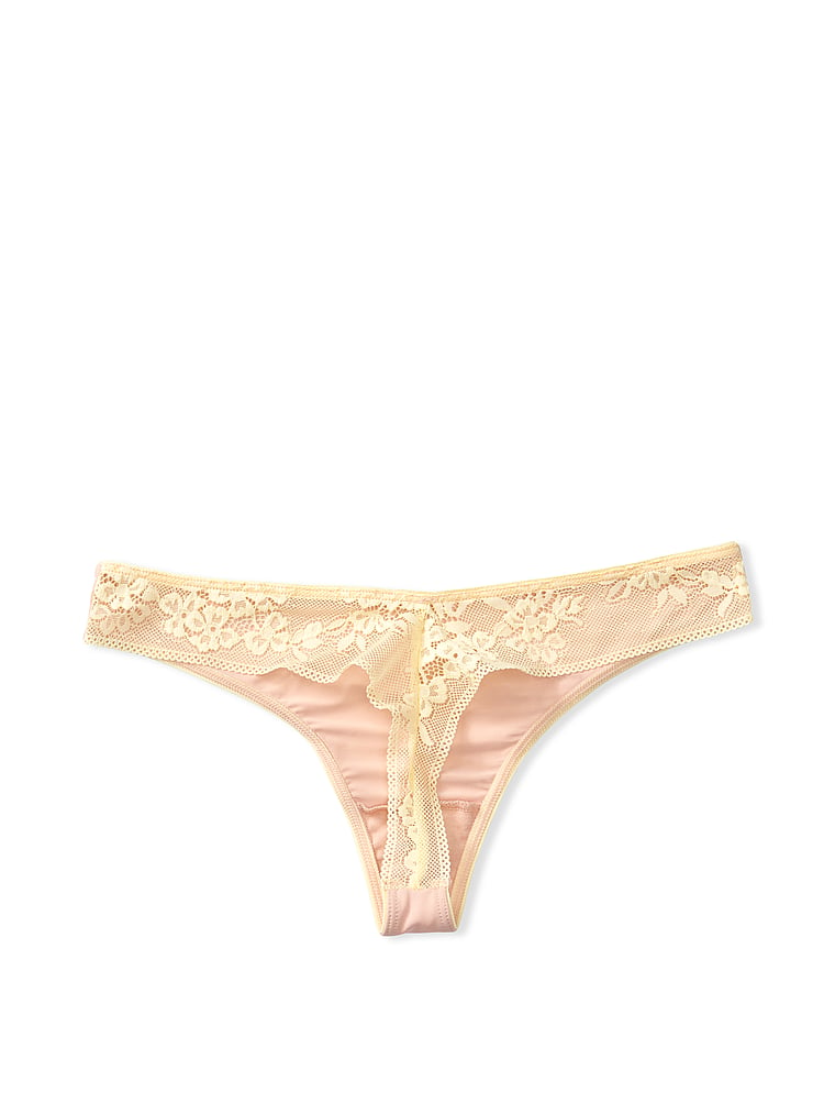 Victoria Secret Body By Victoria Lace Trim Thong Pantie Extra Small NWT ...