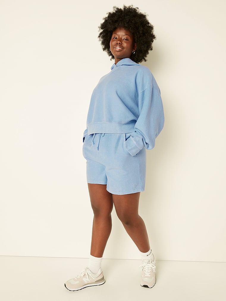 Fleece Cropped Hoodie - Apparel - PINK