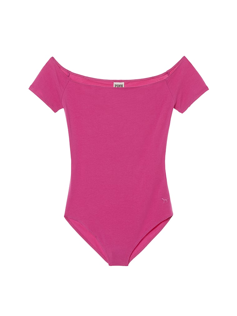 pink one shoulder bodysuit