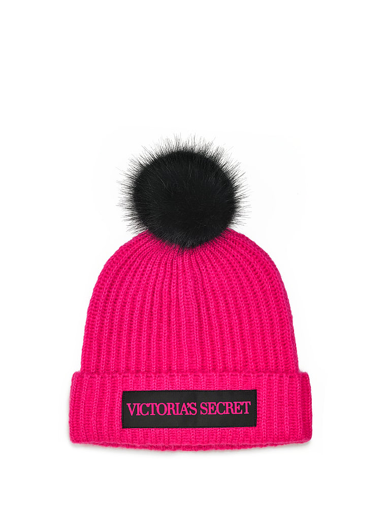 VictoriasSecret Logo Pom-Pom Hat. 1