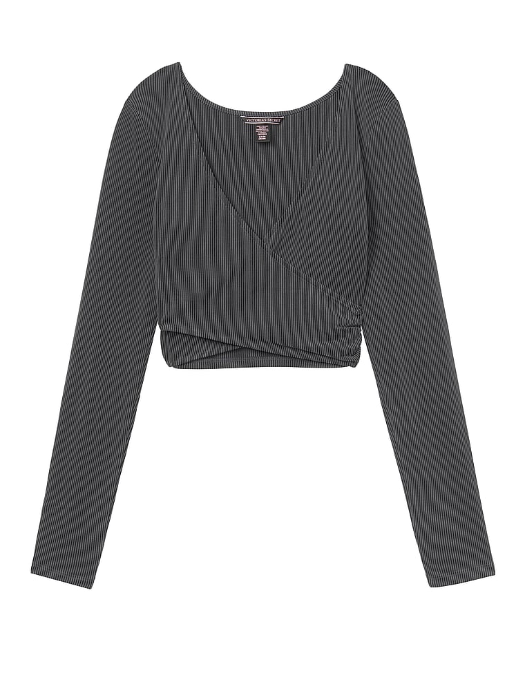 VictoriasSecret Ribbed Wrap Crop Top. 3