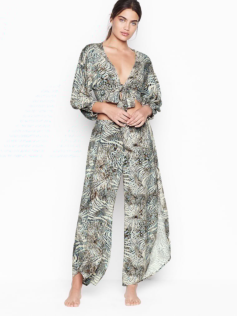 VictoriasSecret Sheer Side Slit Beach Pant Coverup 111740363D4B