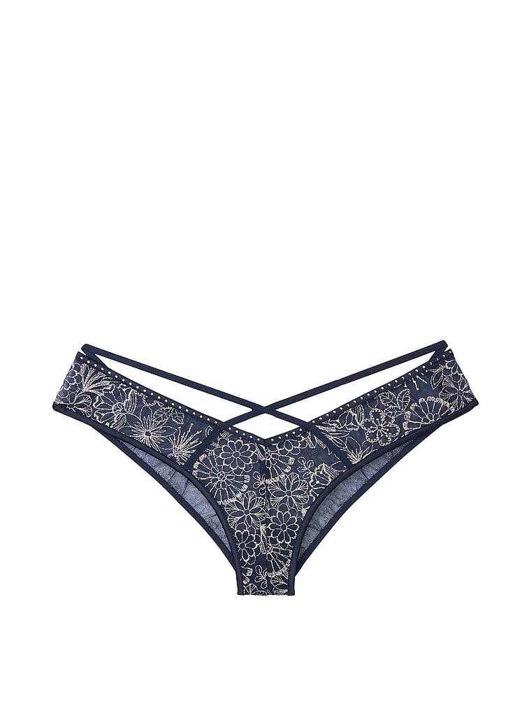 VictoriasSecret Crossover Embroidered Tanga Panty. 1