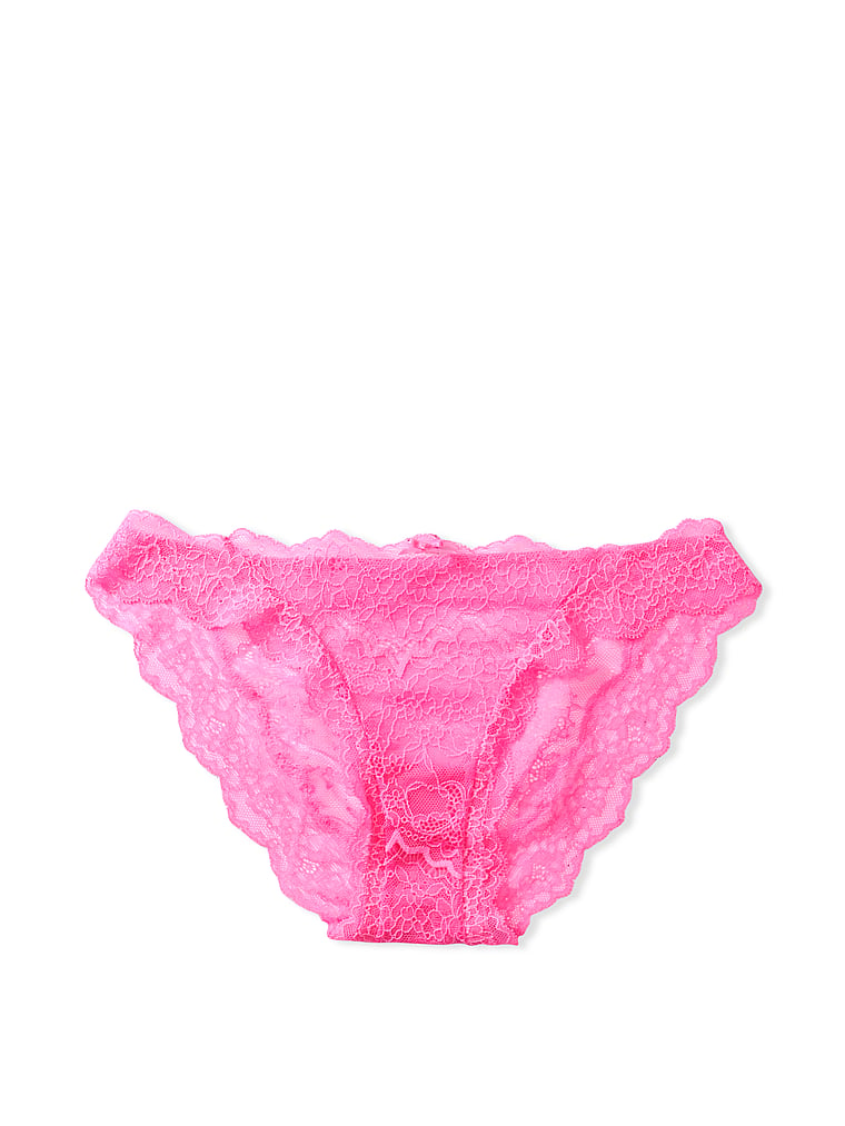 Victorias Secret Designer Collection Silk Lace Open Back Cheekini Panty