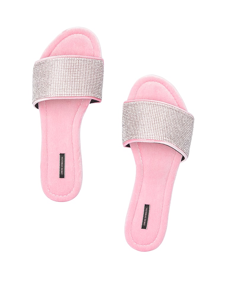 pink velvet slides
