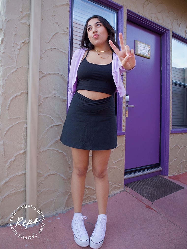 Cotton V Crossover Skort - Apparel - PINK