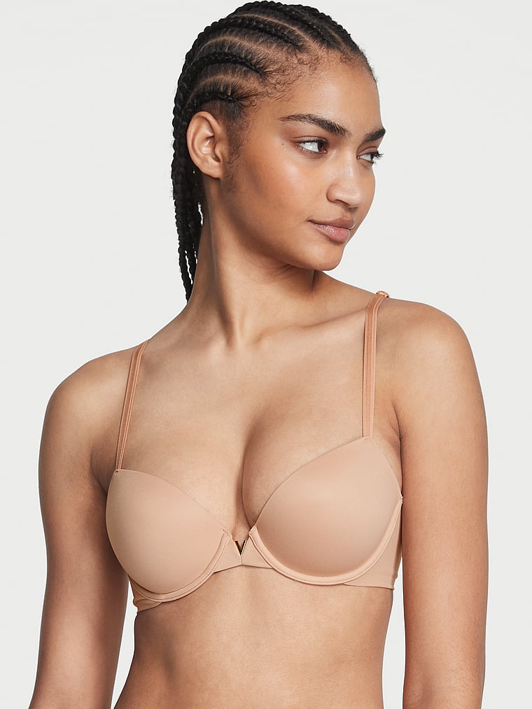 Victoria's Secret, Love Cloud Smooth Lightly Lined Demi Bra, Praline, onModelFront, 1 of 4 Anyeline is 5'10" or 178cm and wears 34B